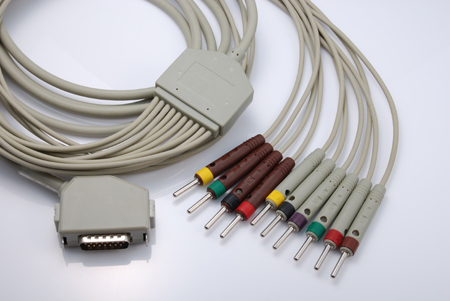 10 Lead ECG Cable, D-Sub Connector, Custom Connector Manufacturer