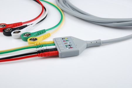 5 lead shielded ECG cable and detachable leadwires with snap connector