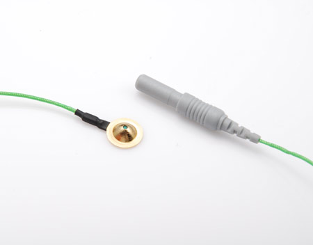 Gold plated EEG electrode and 1.5mm safety DIN socket connector